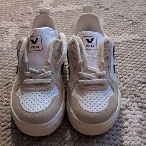 Veja Kids Tan and White Sneakers